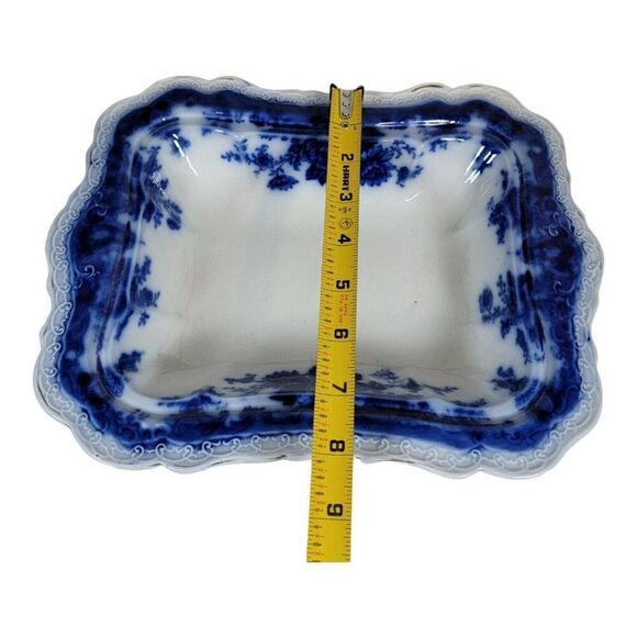 Antique Wedgwood Blue China Covered Vegetable Dish Serving Bowl Roses England - Picture 11 of 11